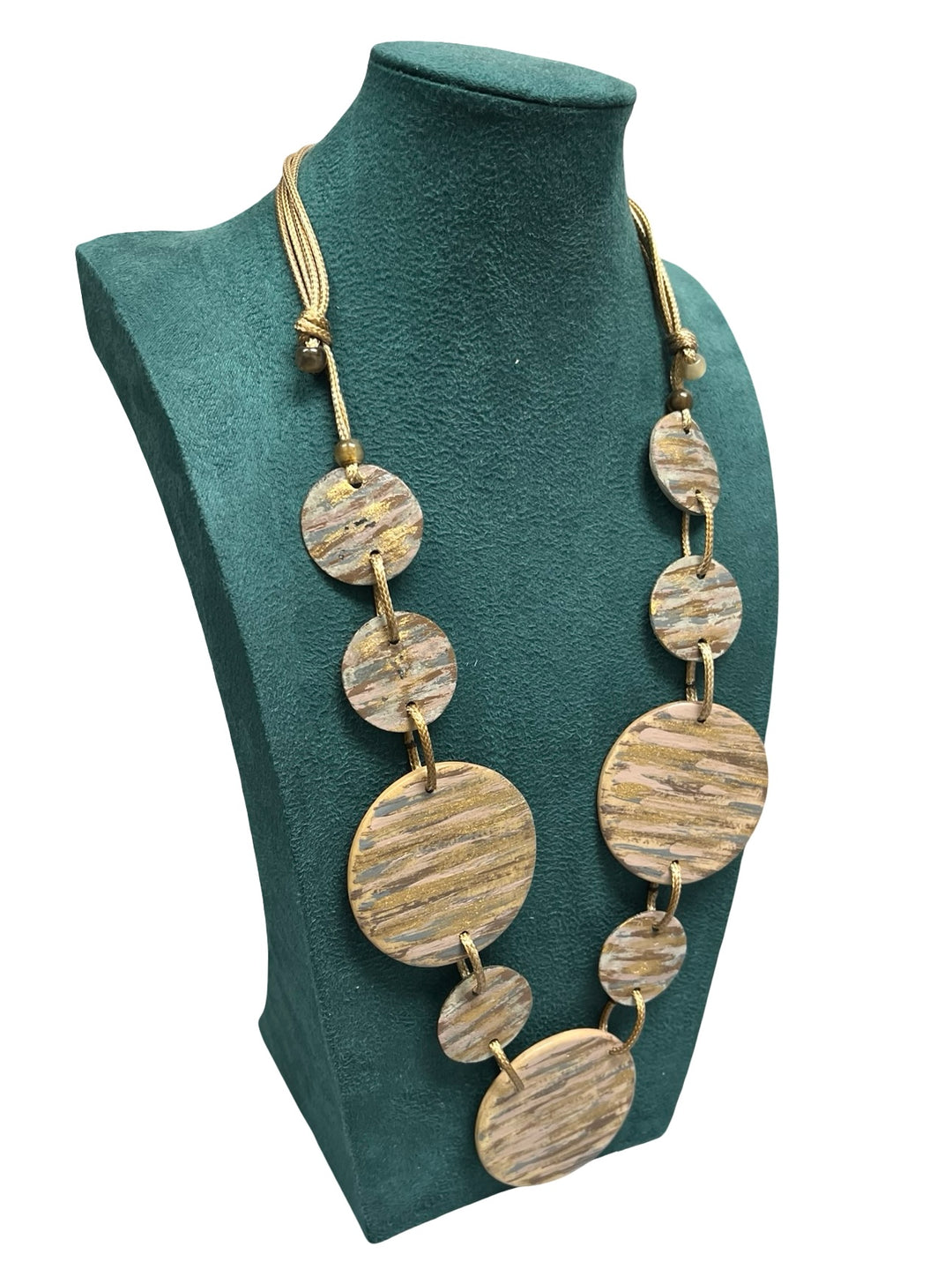 Long Statement Necklace-Pink & Gold