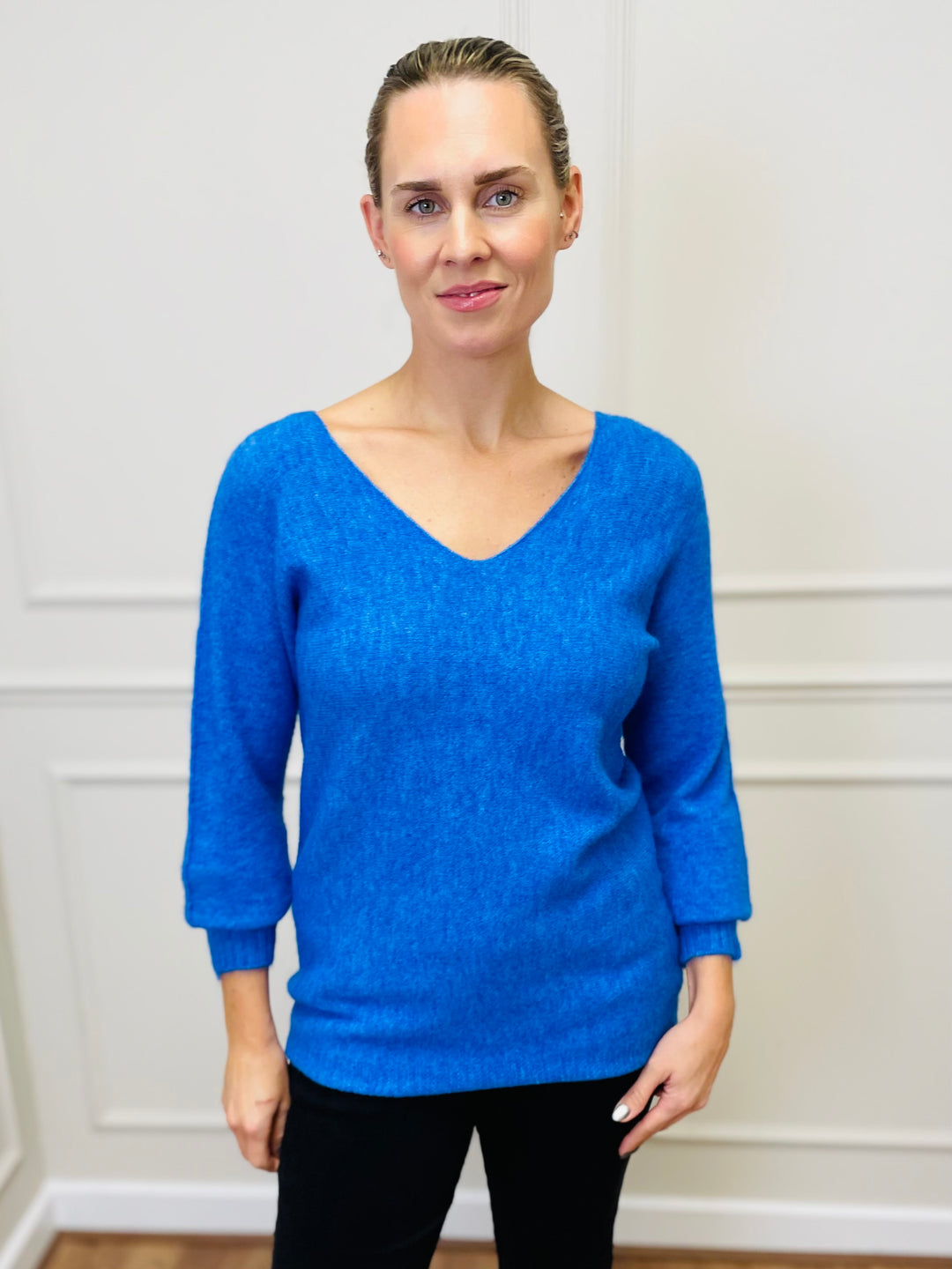 "SOPHIA" Fine Knit Jumper-Blue
