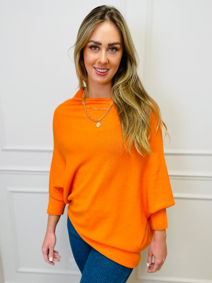 "BELLA" Asymmetric Jumper-Orange