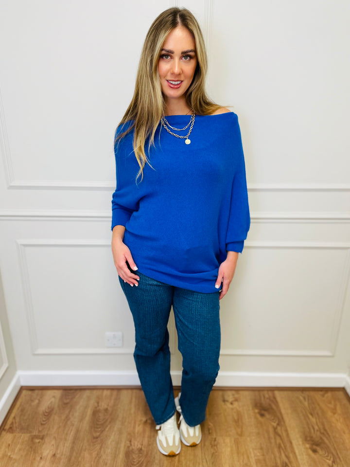 "BELLA" Asymmetric Jumper-Royal Blue