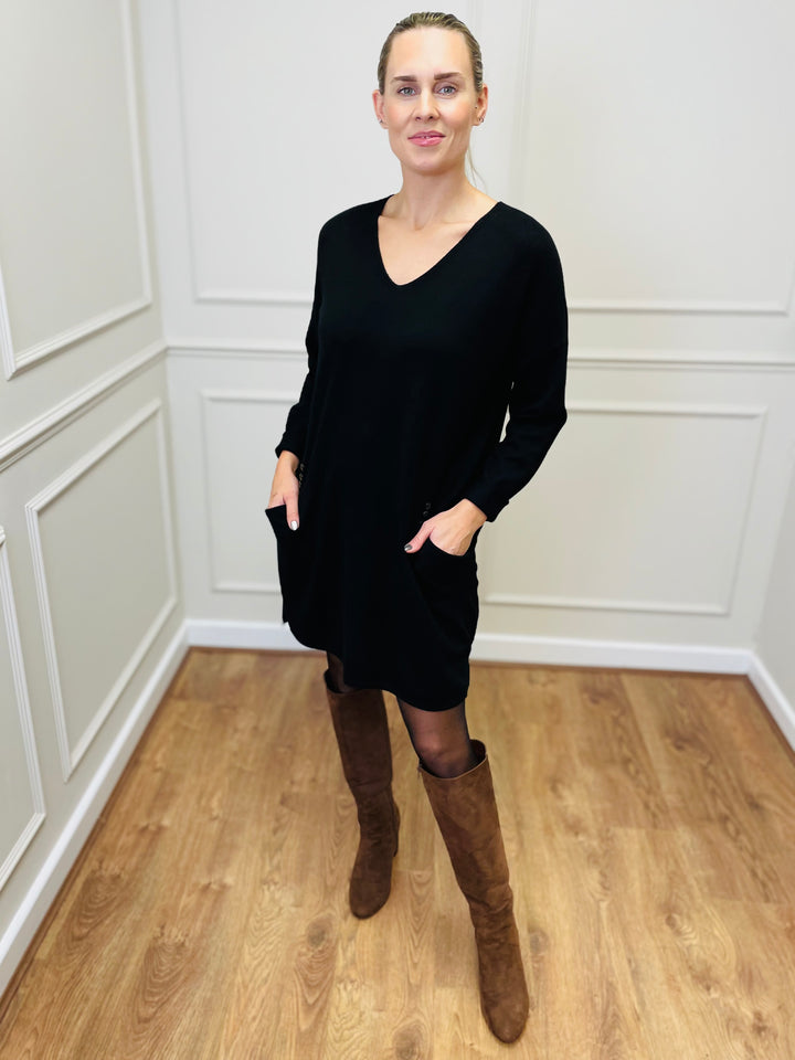 "MILLIE" Fine Knit Tunic-Black