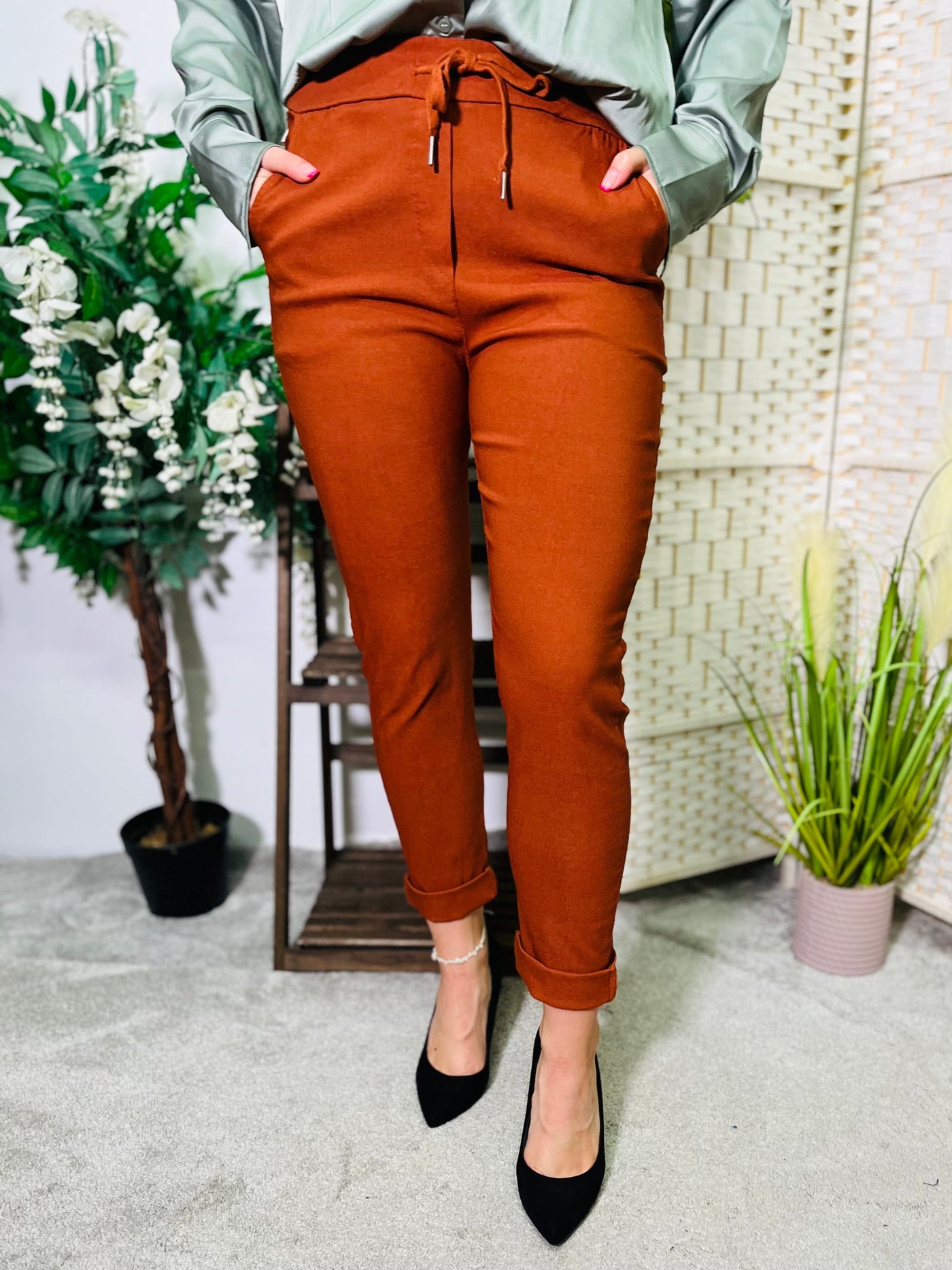 "CARMELA" Smooth MAGIC Trouser-Rust Orange