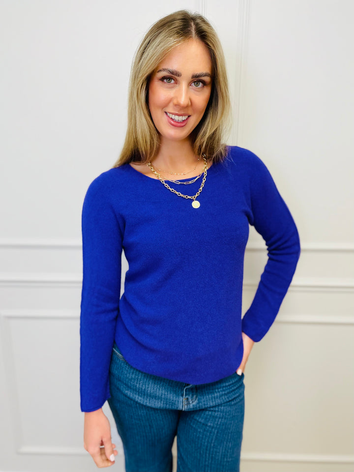 "MAGNOLIA" Fine Knit Jumper-Purple