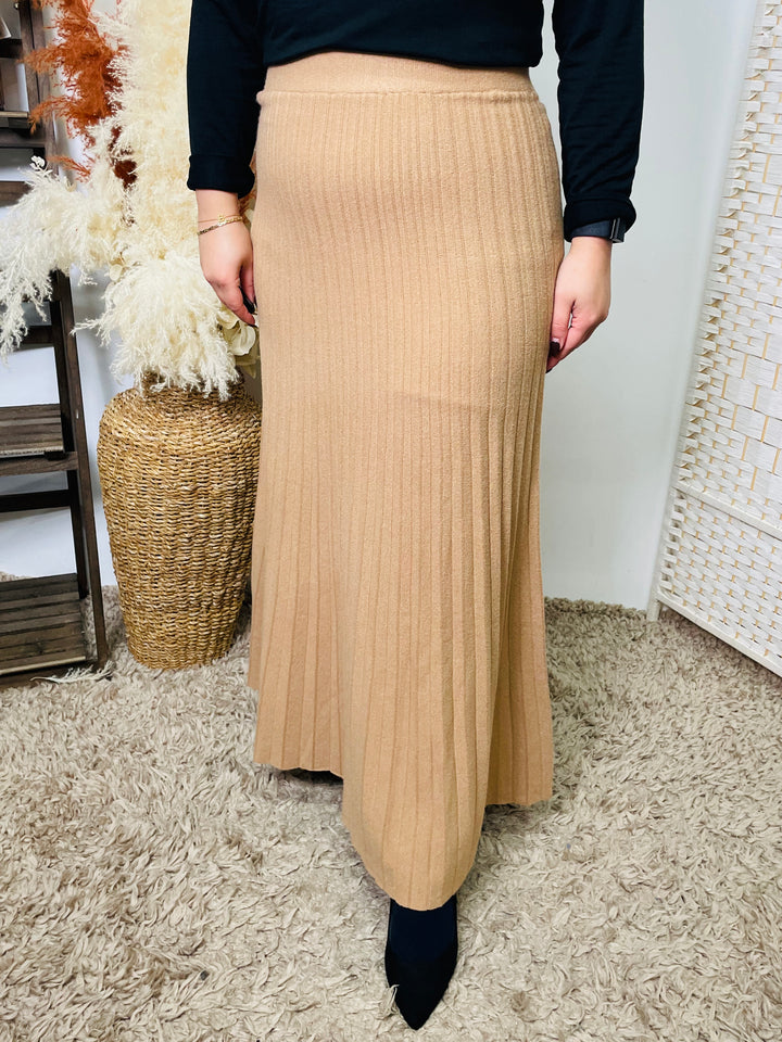 "ANNA" Maxi Skirt-Tan