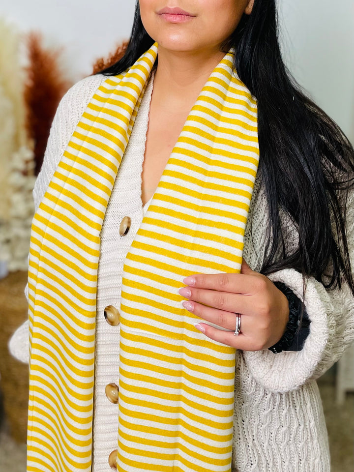 No.51 Stripe Print Scarf-Yellow