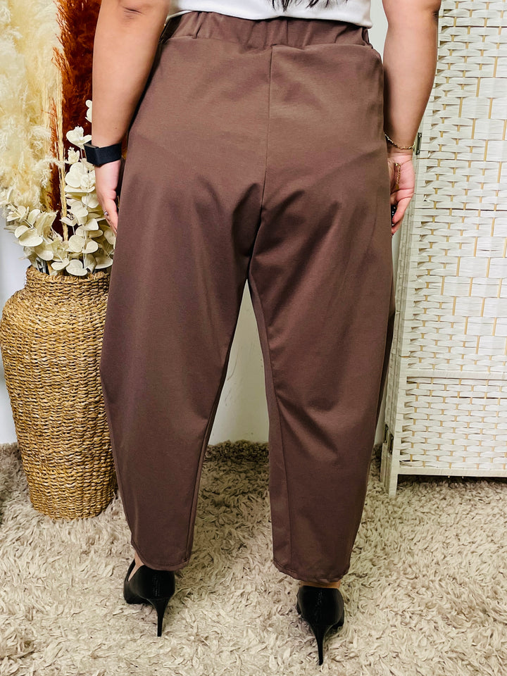 "LISA" Scuba Trousers-Brown