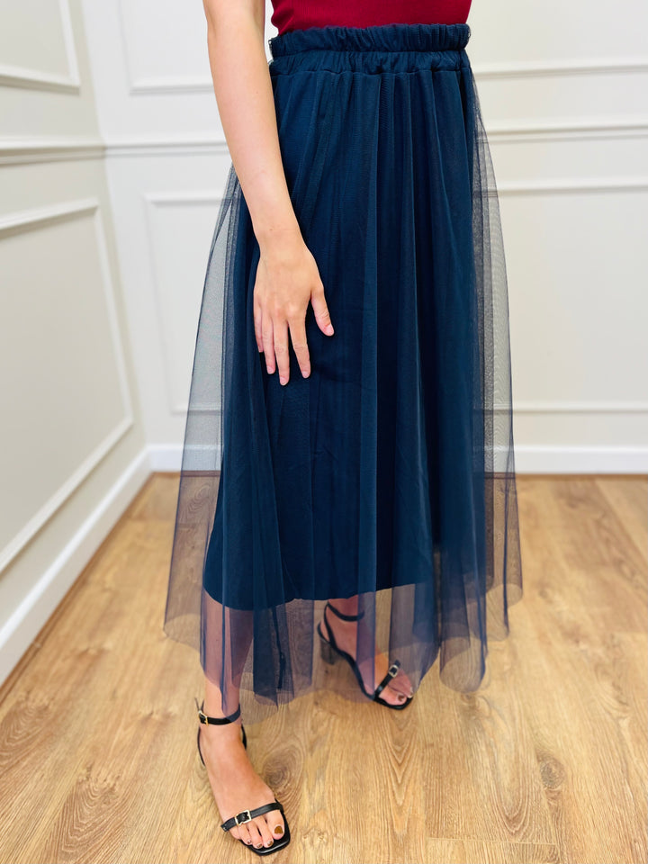 "IZZY" Tulle Skirt-Navy
