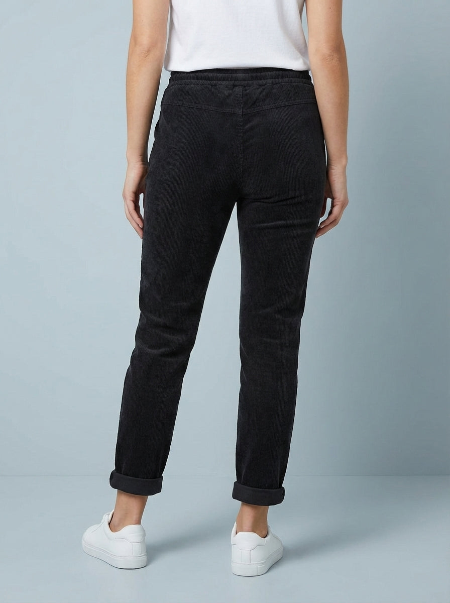 "CARMELA" Corduroy Trouser-Dark Grey