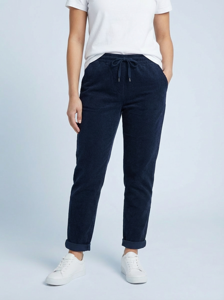 "CARMELA" Corduroy Trouser-Navy