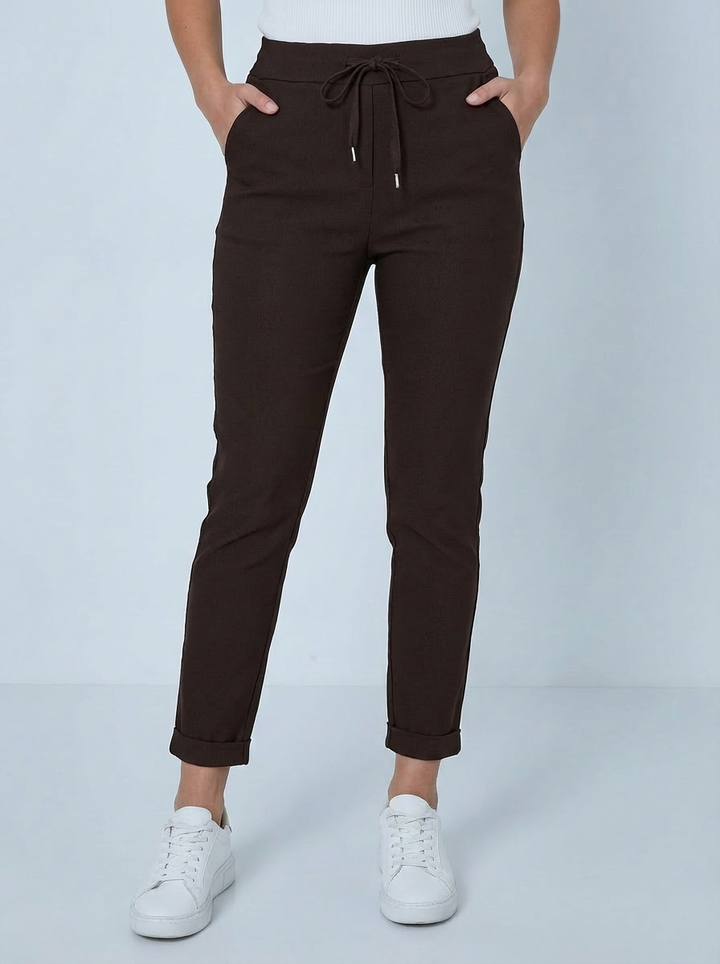 "CARMELA" Smooth MAGIC Trouser-Chocolate Brown