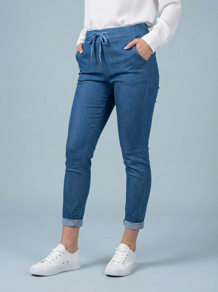 "CARMELA" Smooth MAGIC Trouser-Light Denim
