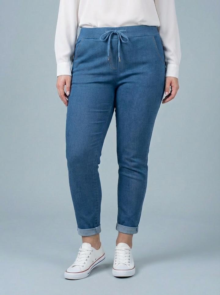 "CARMELA" Smooth MAGIC Trouser-Light Denim