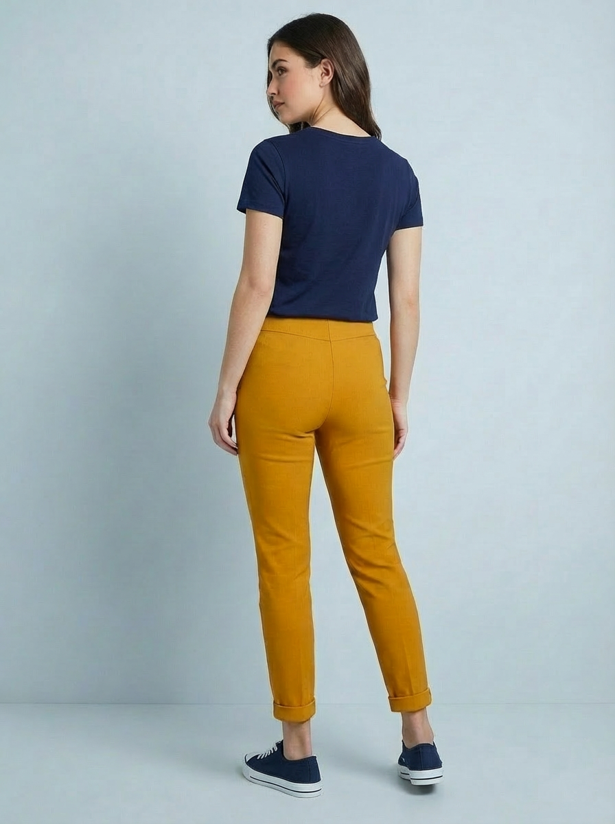 "CARMELA" Smooth MAGIC Trouser-Mustard