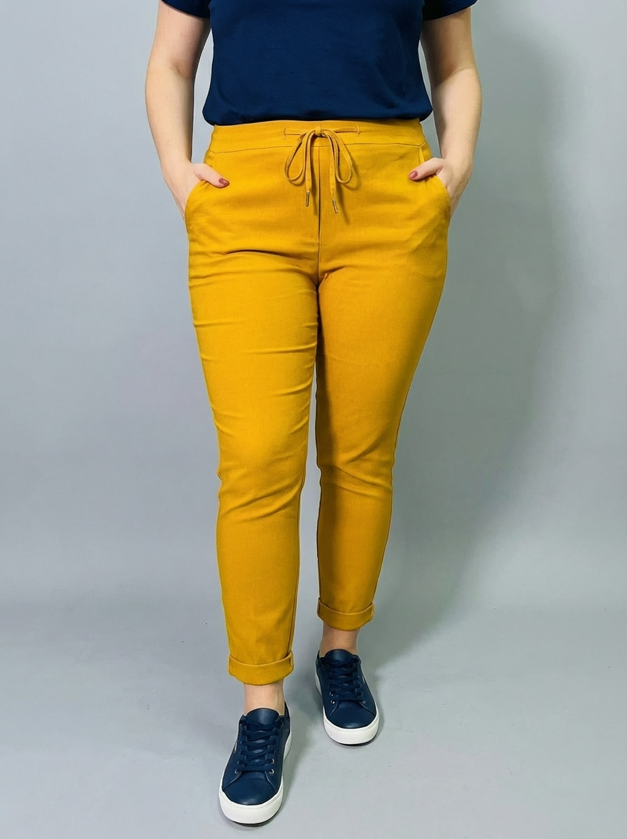 "CARMELA" Smooth MAGIC Trouser-Mustard