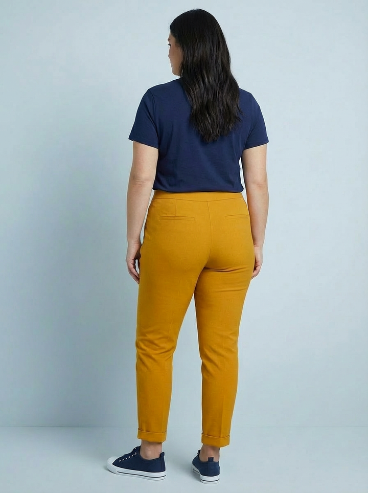 "CARMELA" Smooth MAGIC Trouser-Mustard