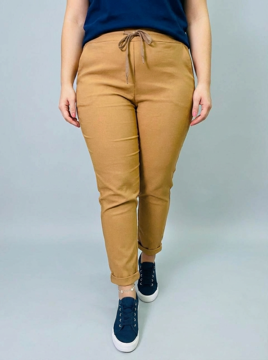 "CARMELA" Smooth MAGIC Trouser-Tan