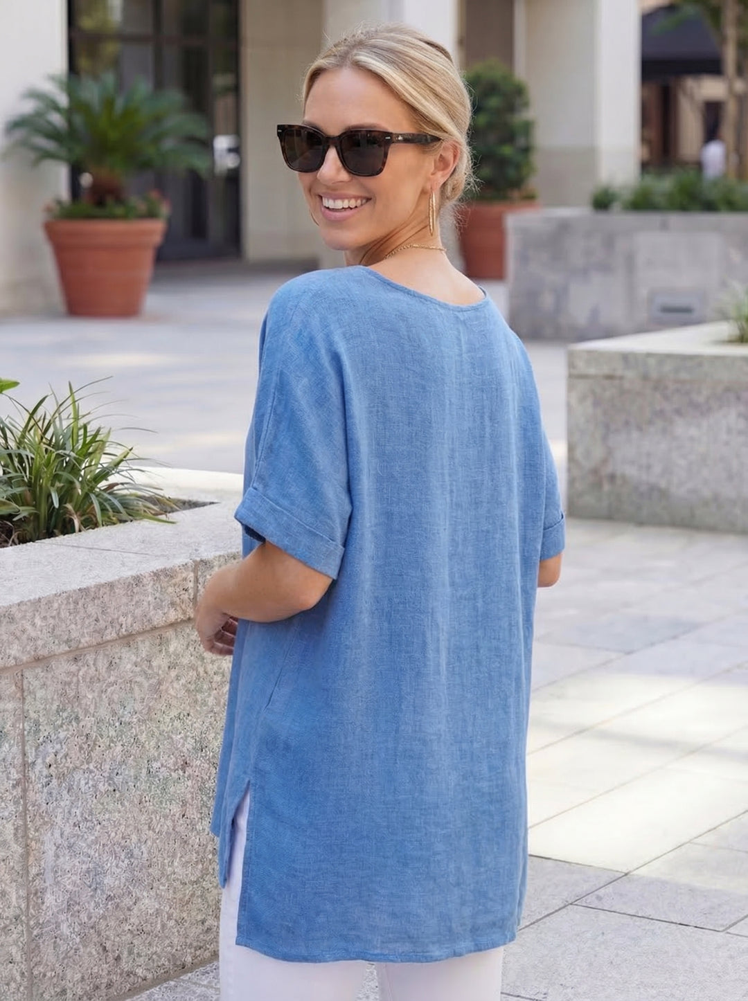 “CATH” Premium Cotton Top - Royal Blue