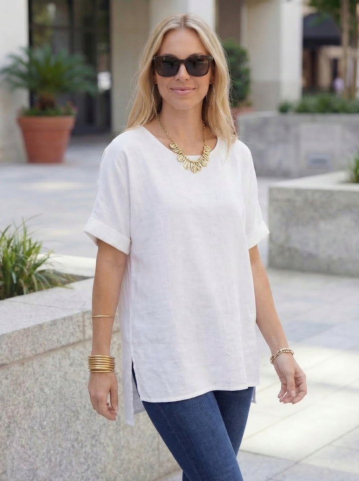 “CATH” Premium Cotton Top - White