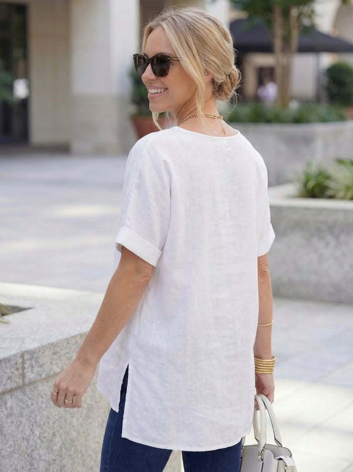 “CATH” Premium Cotton Top - White