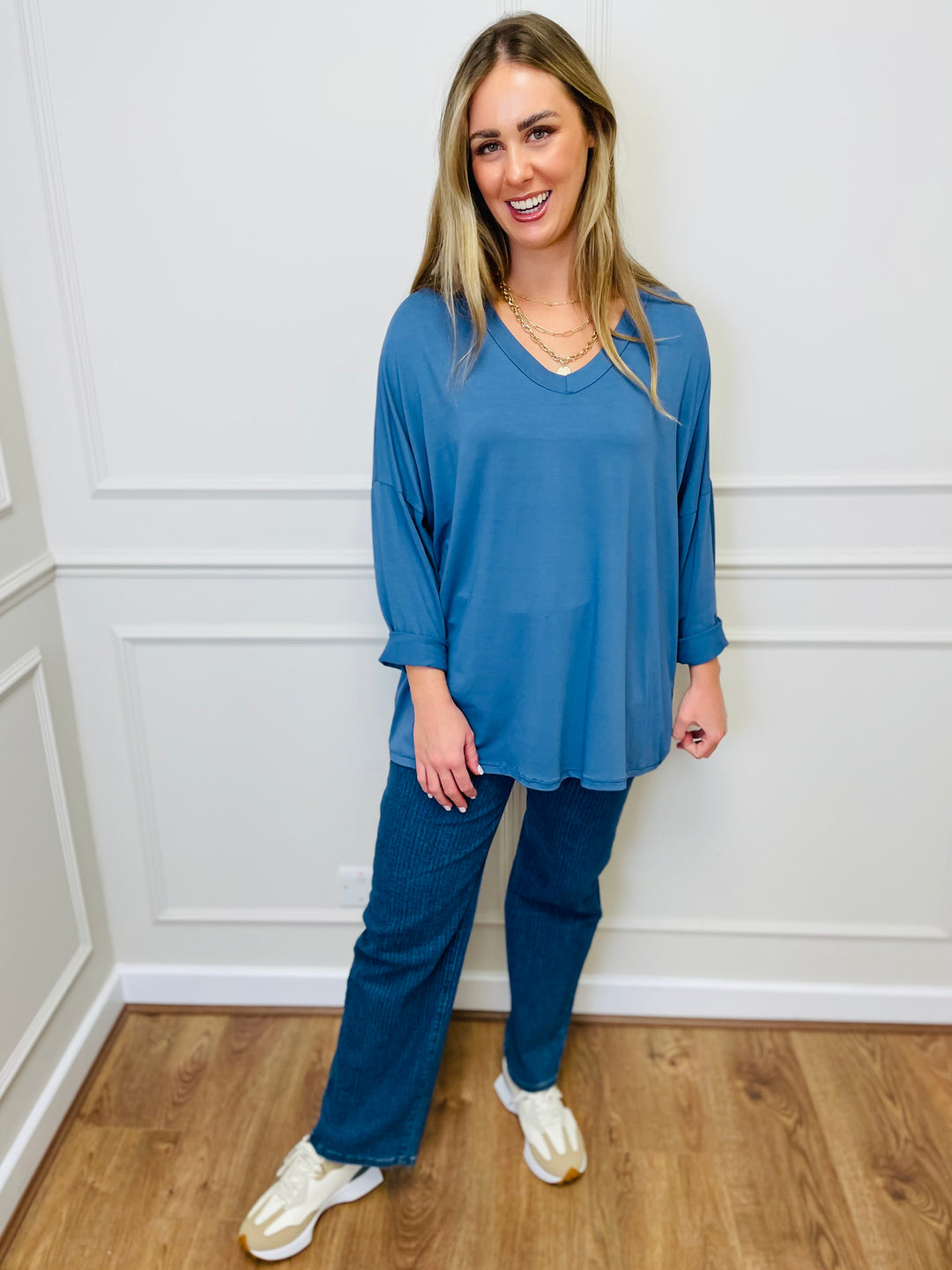 "BARBARA" Basic Top-Denim