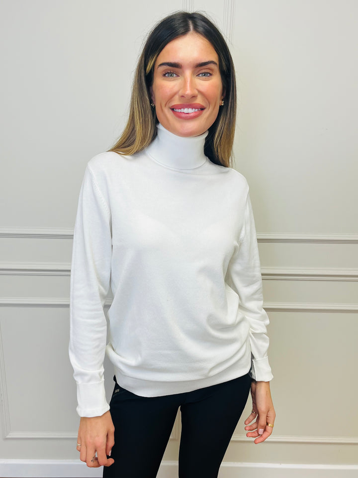 "ROBIN" Polo Neck-Cream