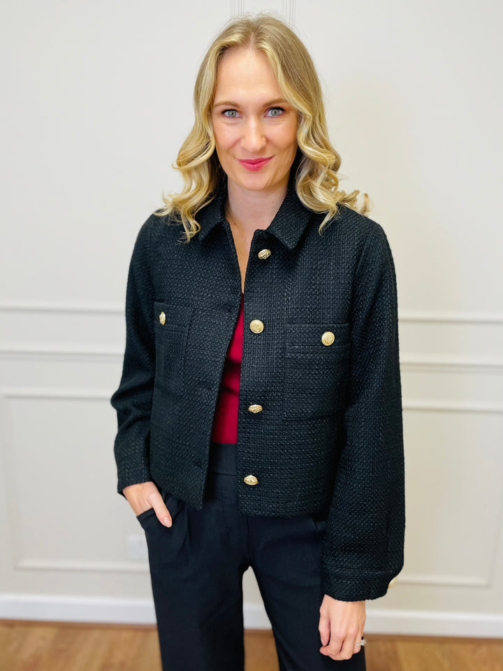 "EMILIA" Boucle Jacket-Black