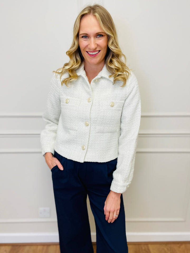 "EMILIA" Boucle Jacket-Ivory