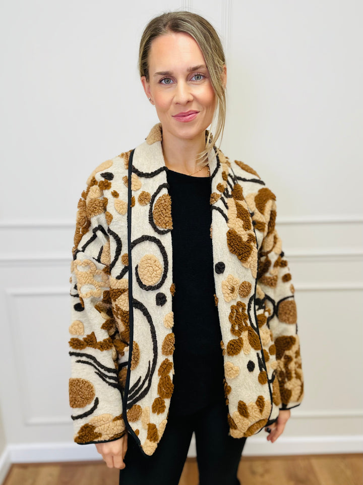 "NANCY" Textured Coat-Neutral