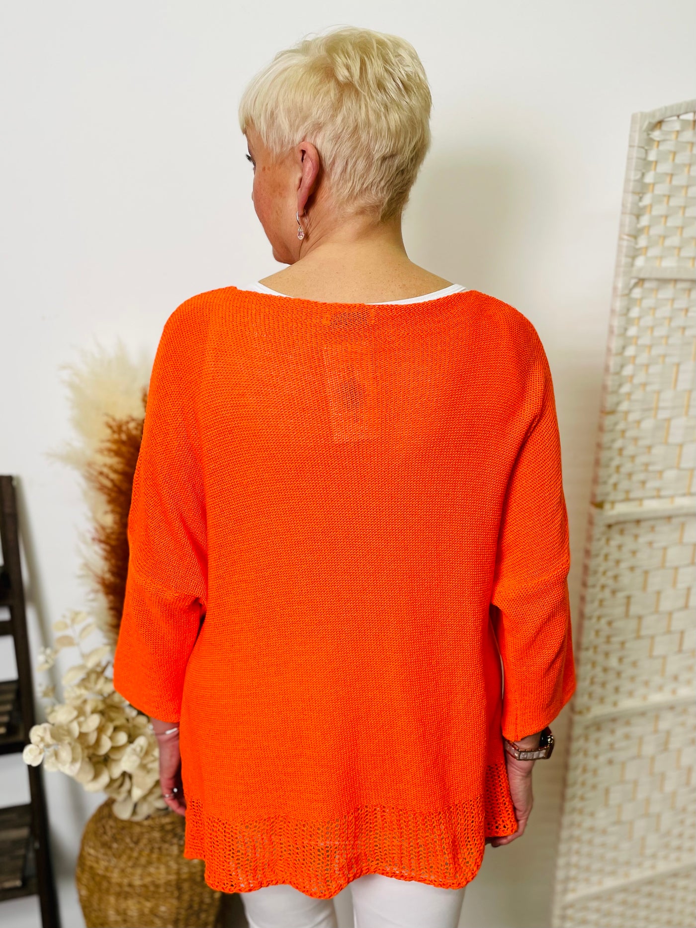 "AMANDA" Crochet Cover Up-Orange