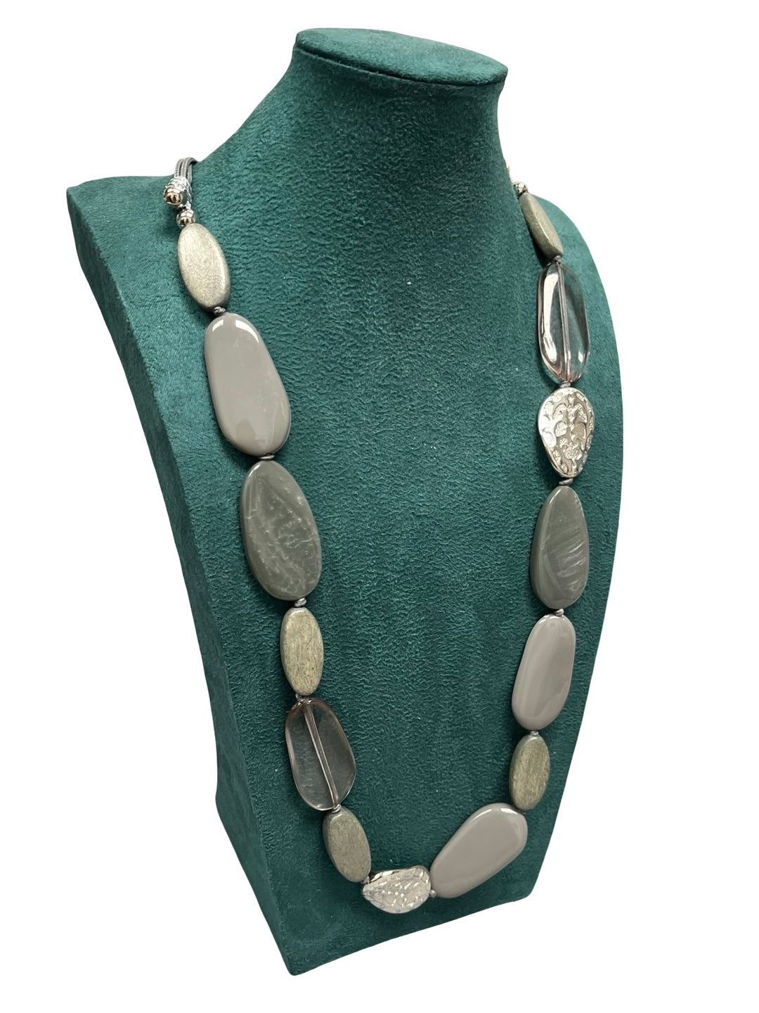 Statement Necklace-Grey