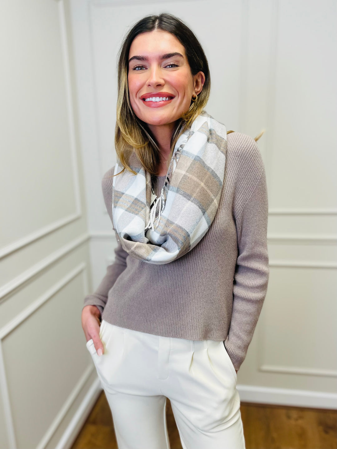 "GEMMA" LUXURY Fine Knit Jumper-Mocha