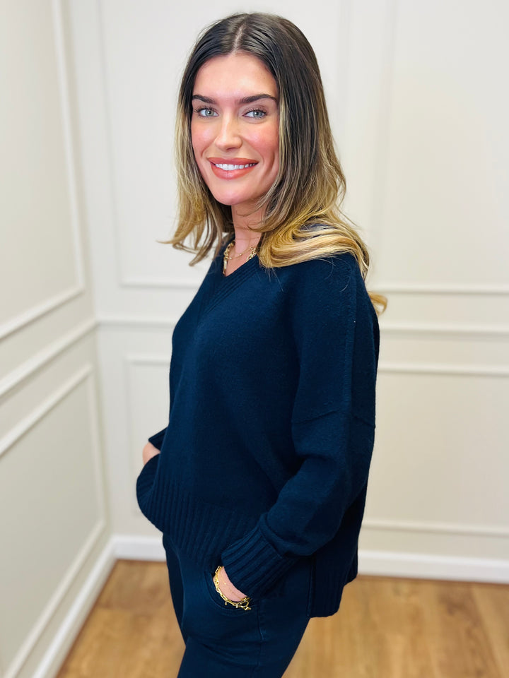 "KIKO" LUXURY Fine Knit Jumper-Navy