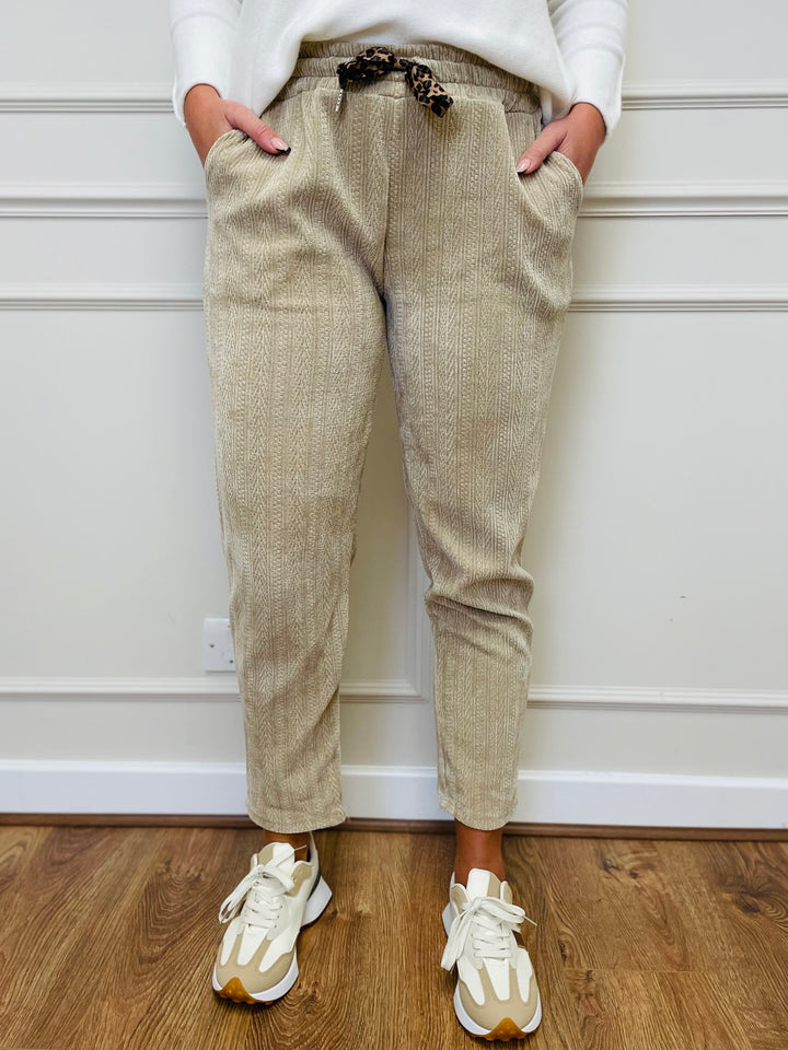 "ABIGAIL" Corduroy Trousers-Cream