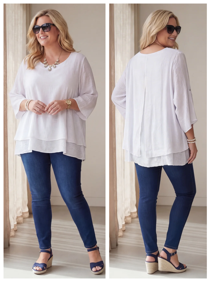 "SCARLETT” Relaxed Fit Split Back Top