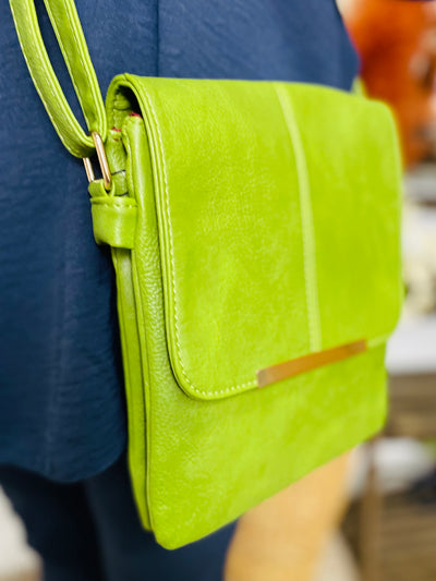 Small Crossbody Handbag-Lime Green