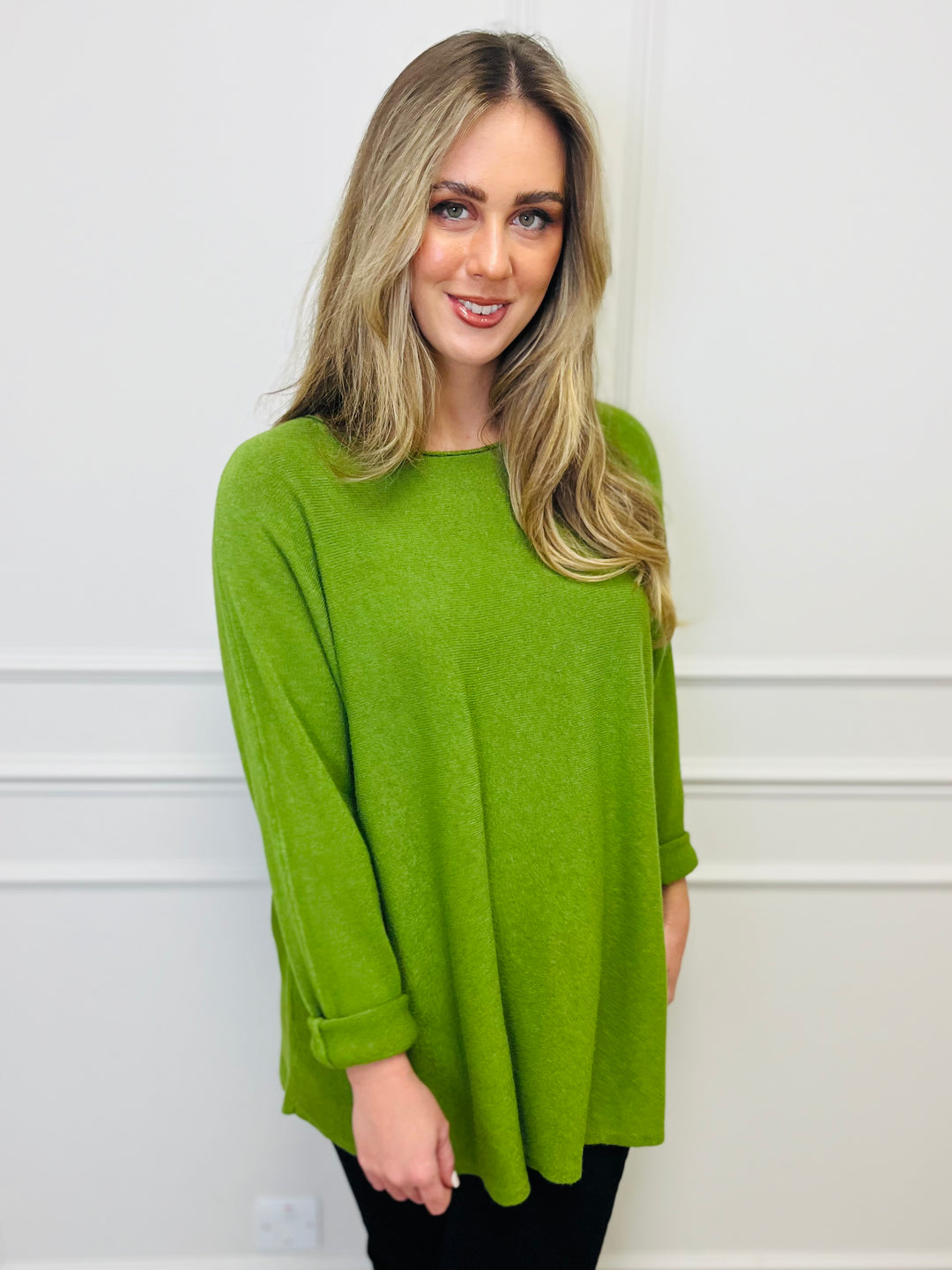 "GEORGIA" Basic Soft Jumper-Green