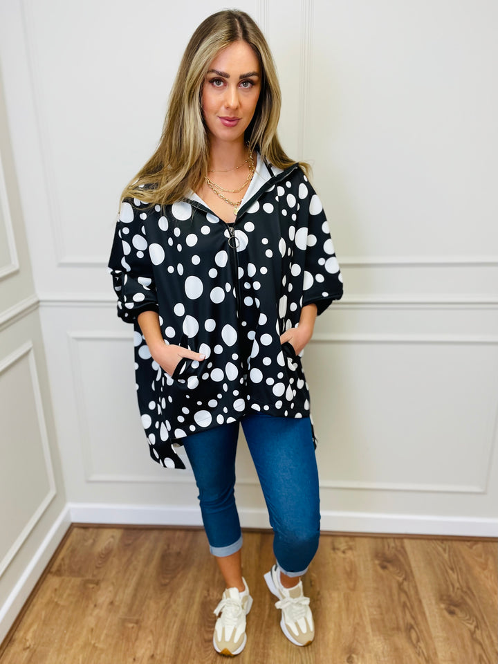 "CECE" PREMIUM COLLECTION Rain Coat-Black & White