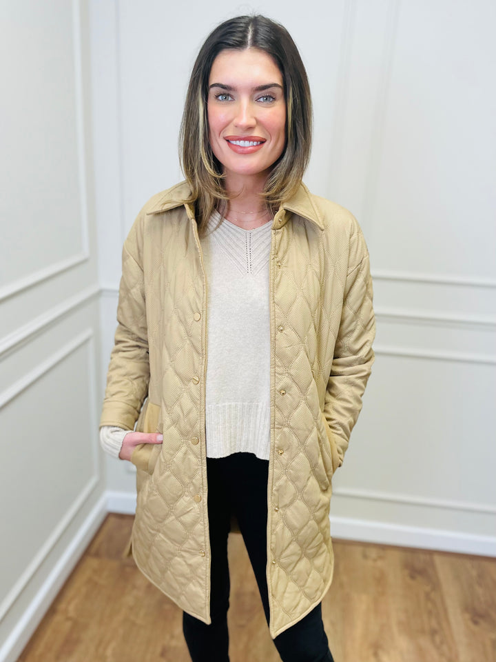 "SAMIRA" Quilted Coat-Camel