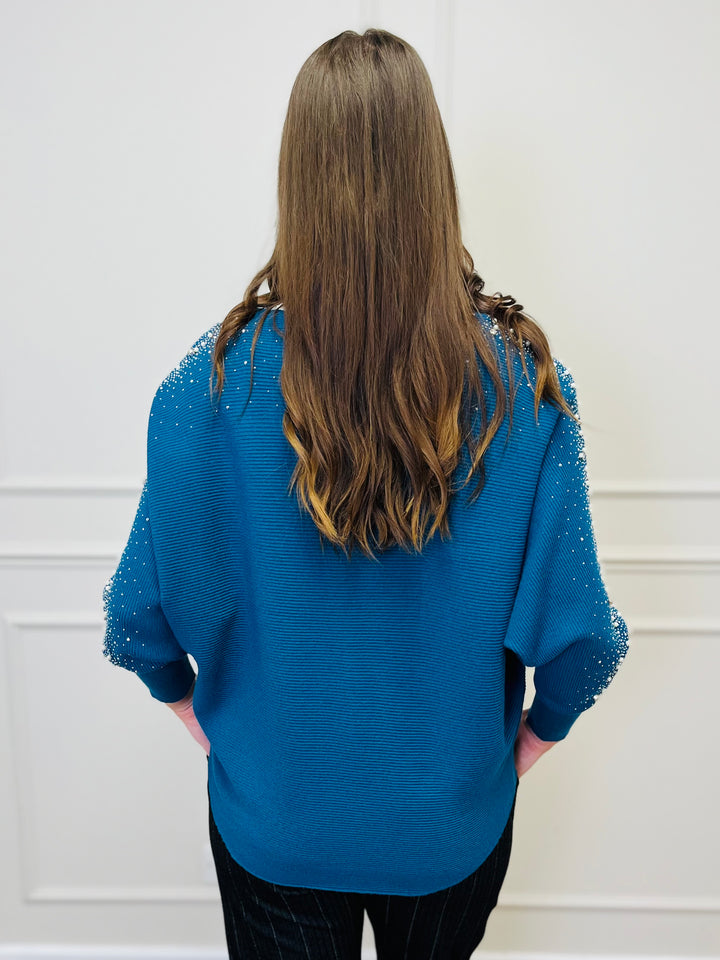 "MAYA" Pearl Jumper-Teal