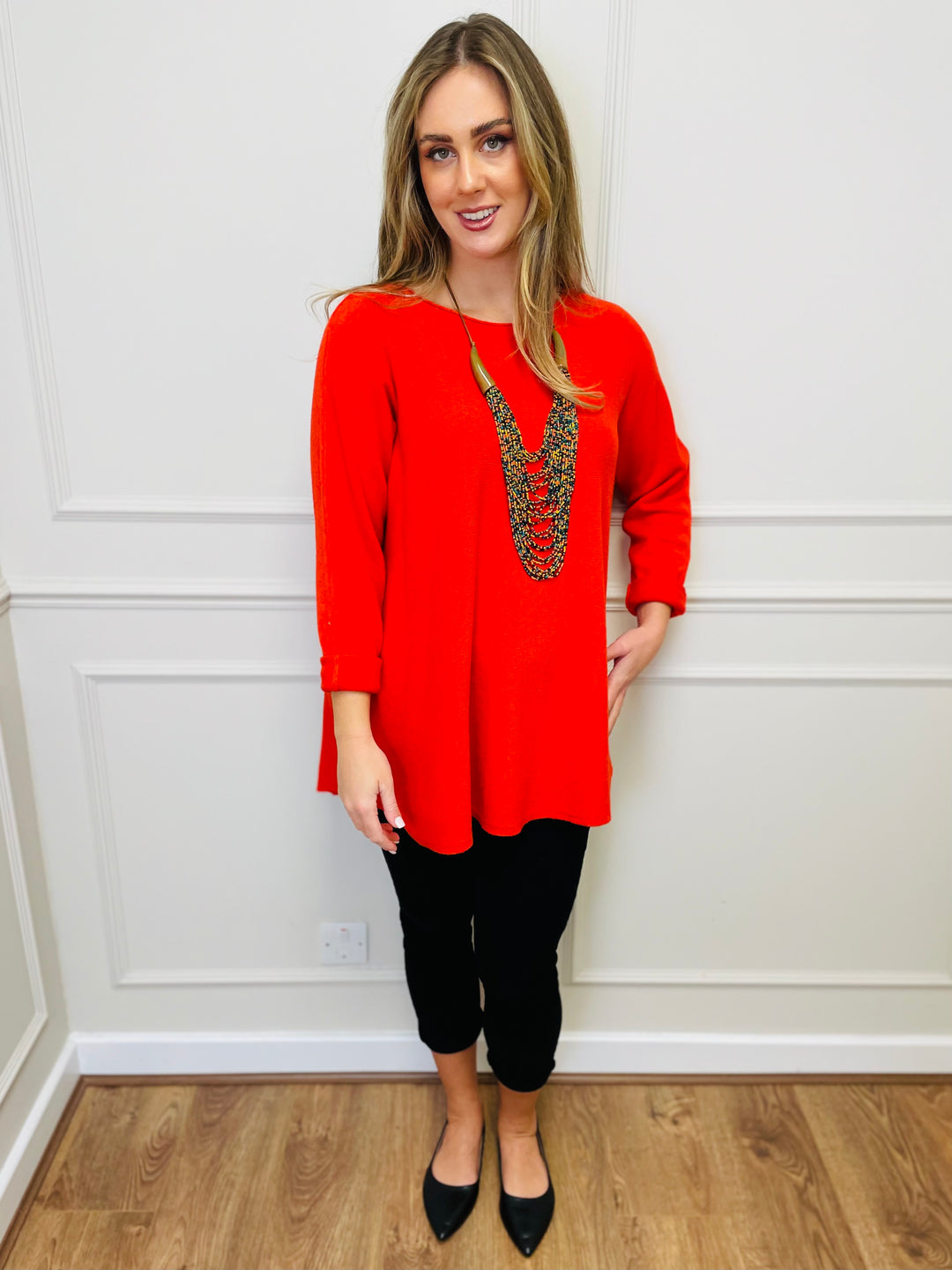 "GEORGIA" Basic Soft Jumper-Orange