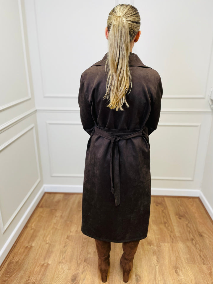 "CROSBY" Longline Jacket-Brown