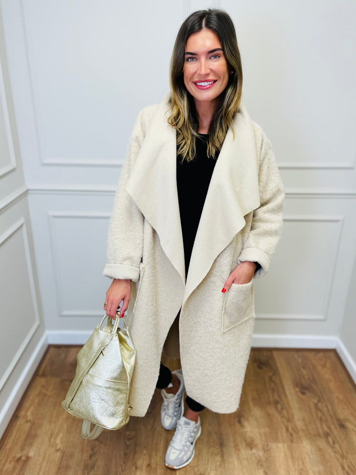 "BAILEY" Waterfall Coat-Cream