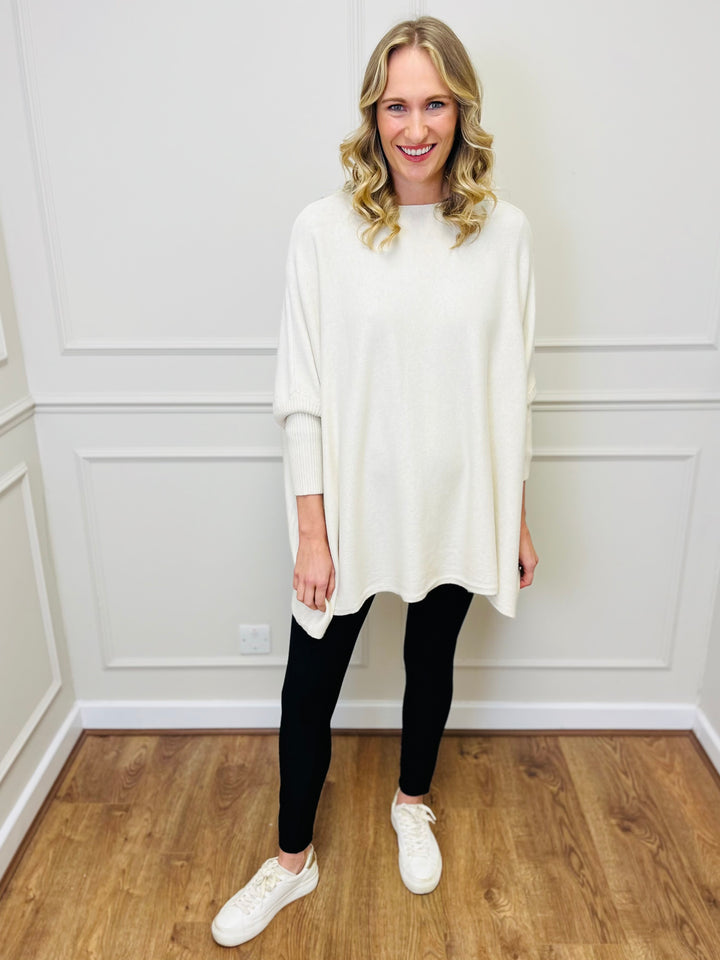 "BETTY" Button Jumper-Cream