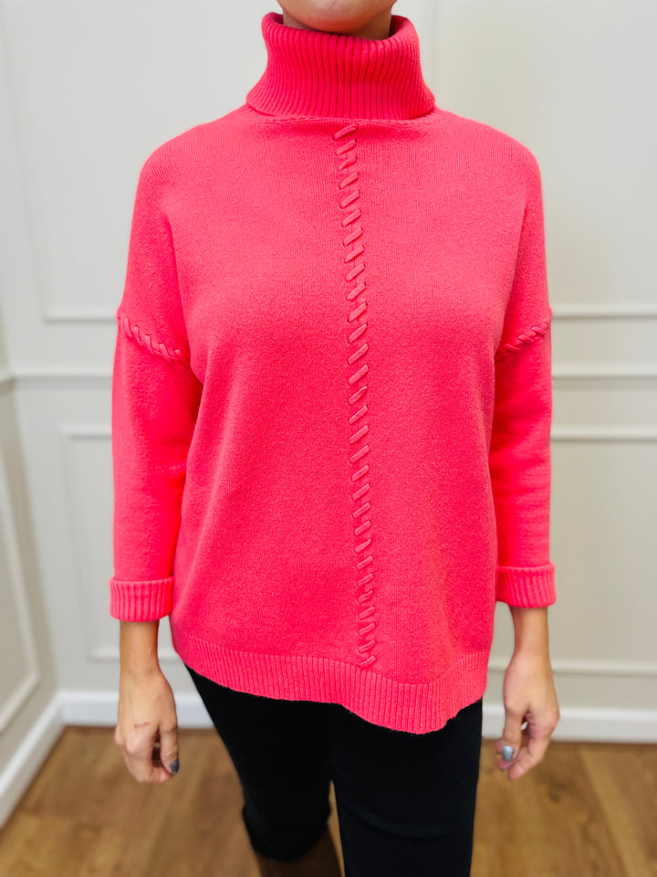 "OLIVIA" Knitted Jumper-Coral