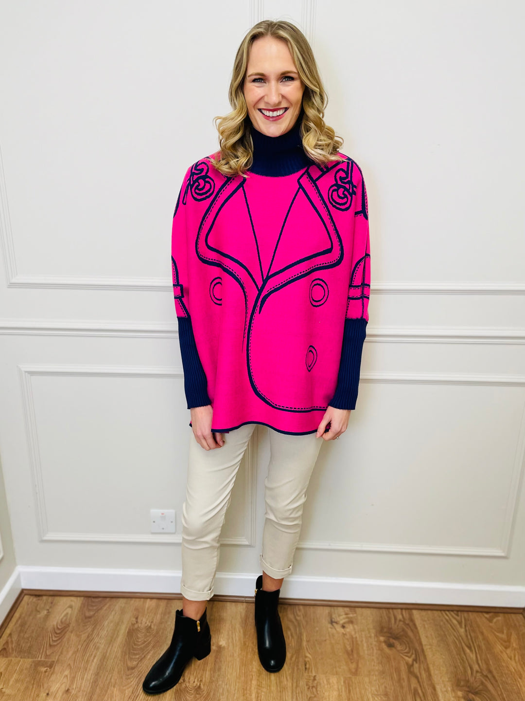 "JOY" Reversible Jumper-Pink & Purple