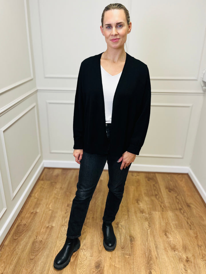 "MILA" Soft Knit Cardigan-Black