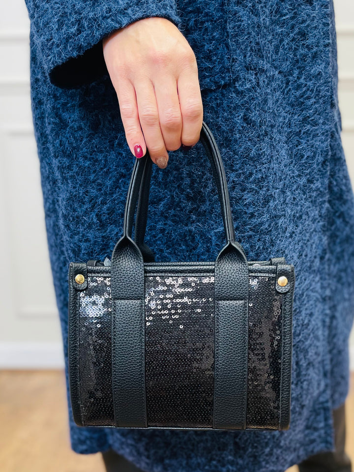 No.79 Mini Sequin Tote Bag-Black