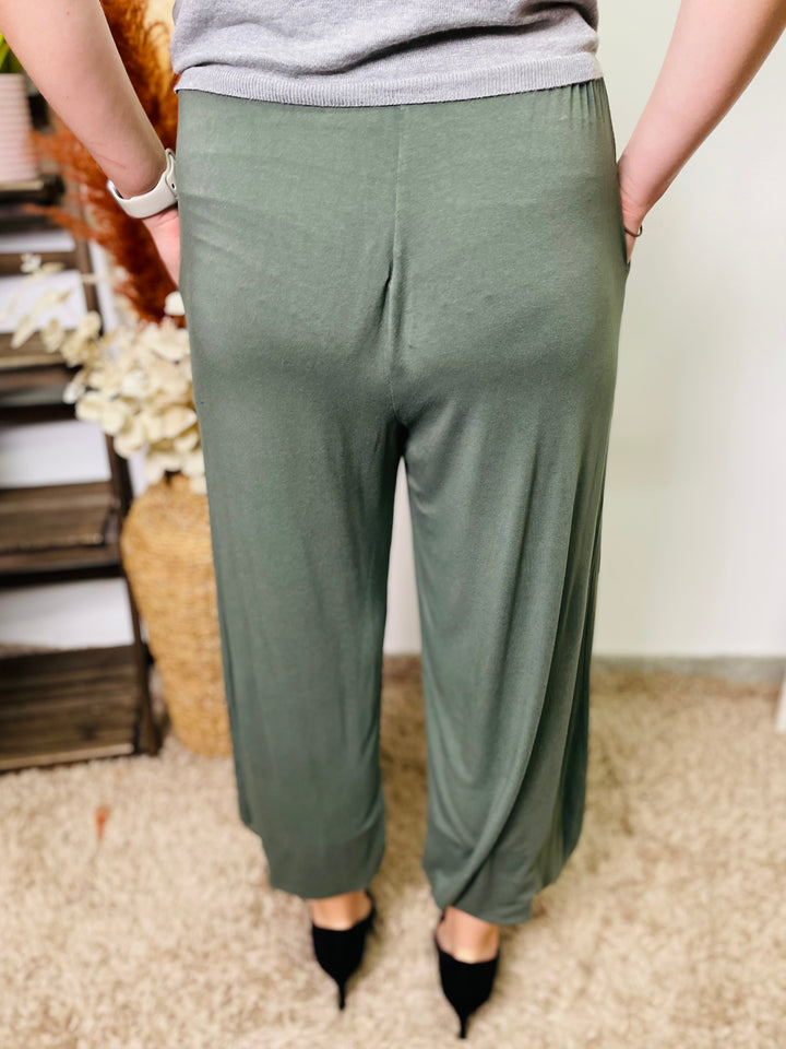 "TAMI" Harem Trouser-Khaki Green