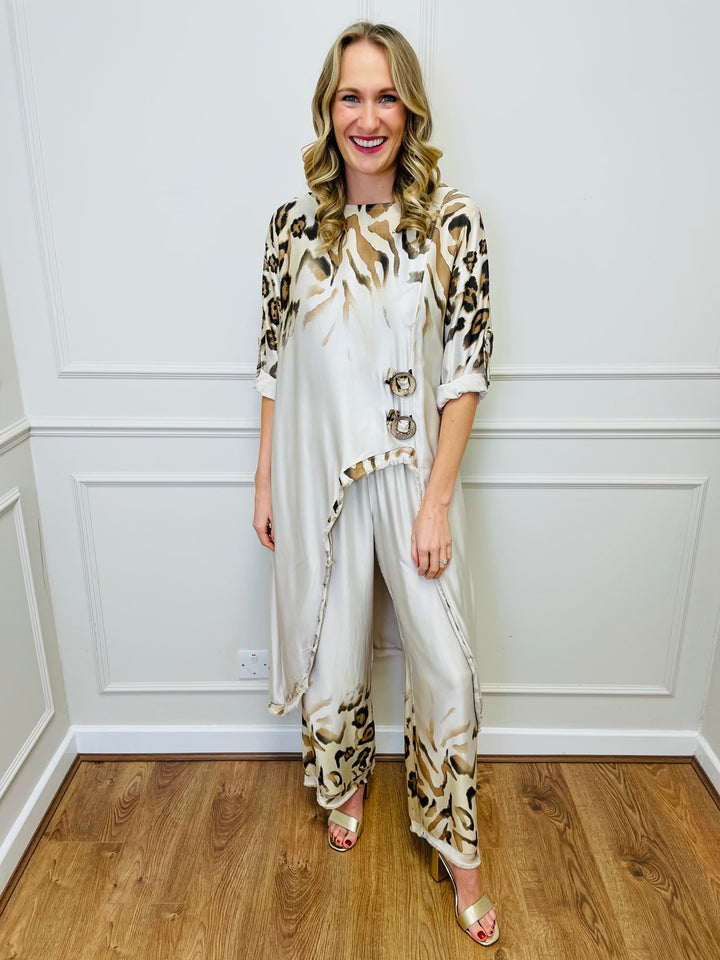 Leopard Print Co-Ord Set-Cream