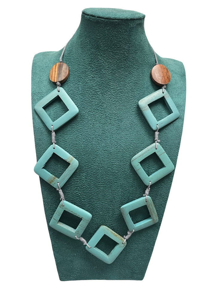 Long Statement Necklace-Teal